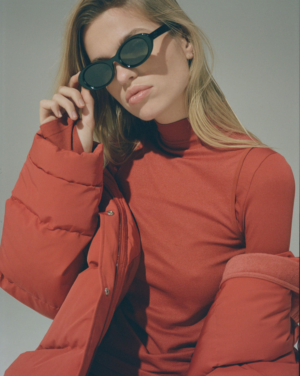 Seamless Base Layer Overlay Long Sleeve Top - Red