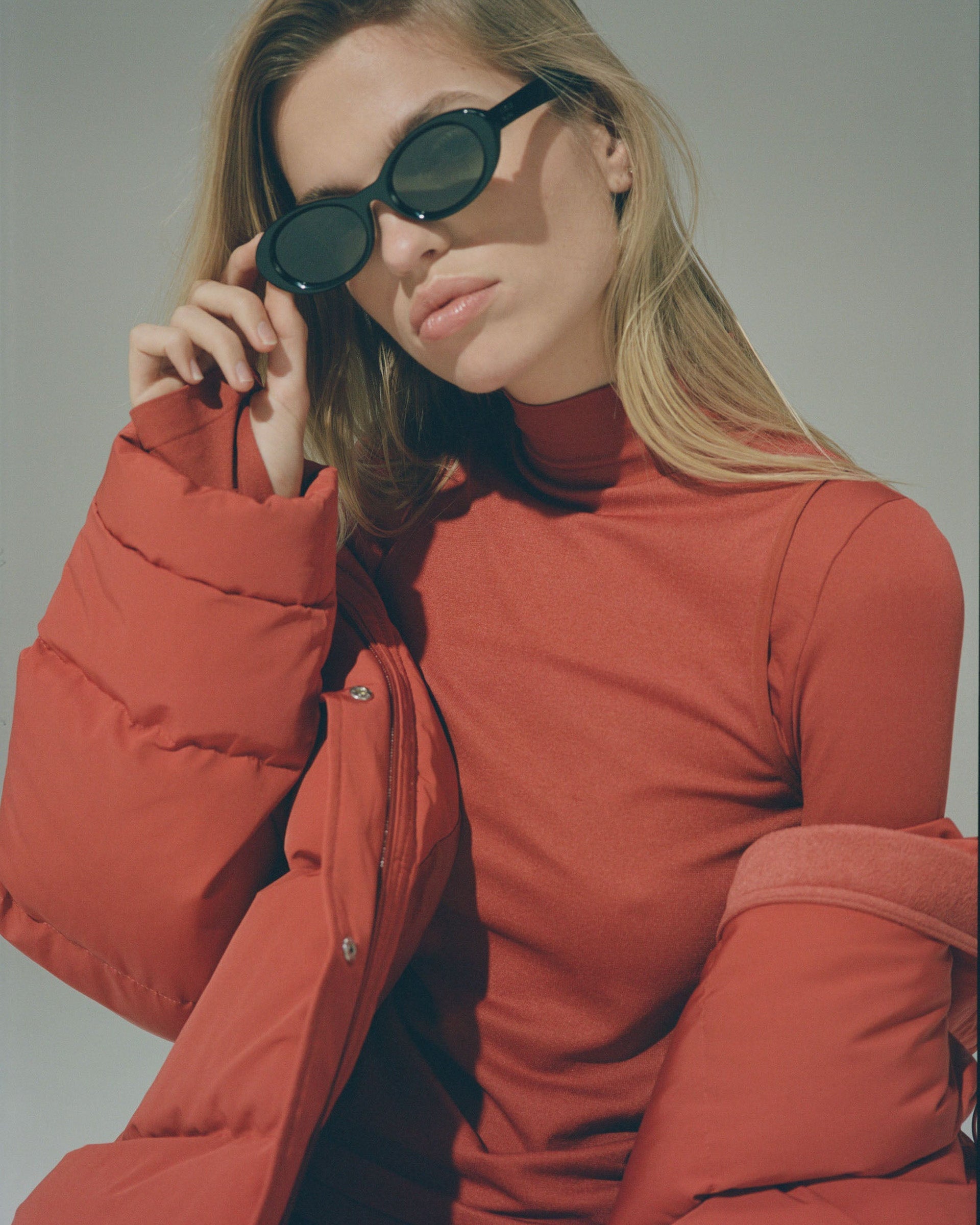 Seamless Base Layer Overlay Long Sleeve Top - Red