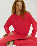 Campus Modal-Blend Crop Sweatshirt - Apple Red