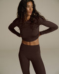 Ultimate Gloss Long Sleeve Top - Chocolate Brown