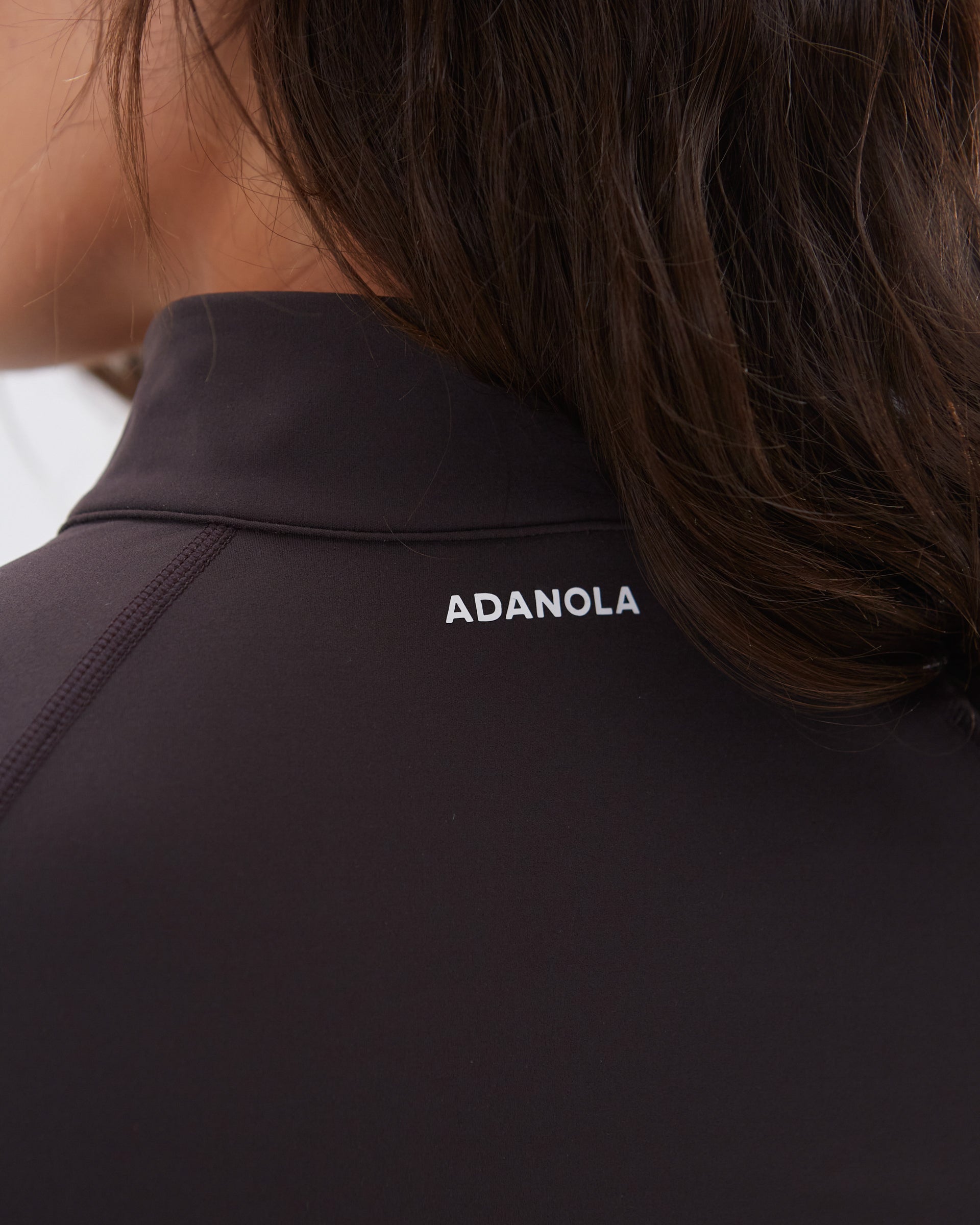 Ultimate Short Sleeve Zip Up Top - Coffee Bean