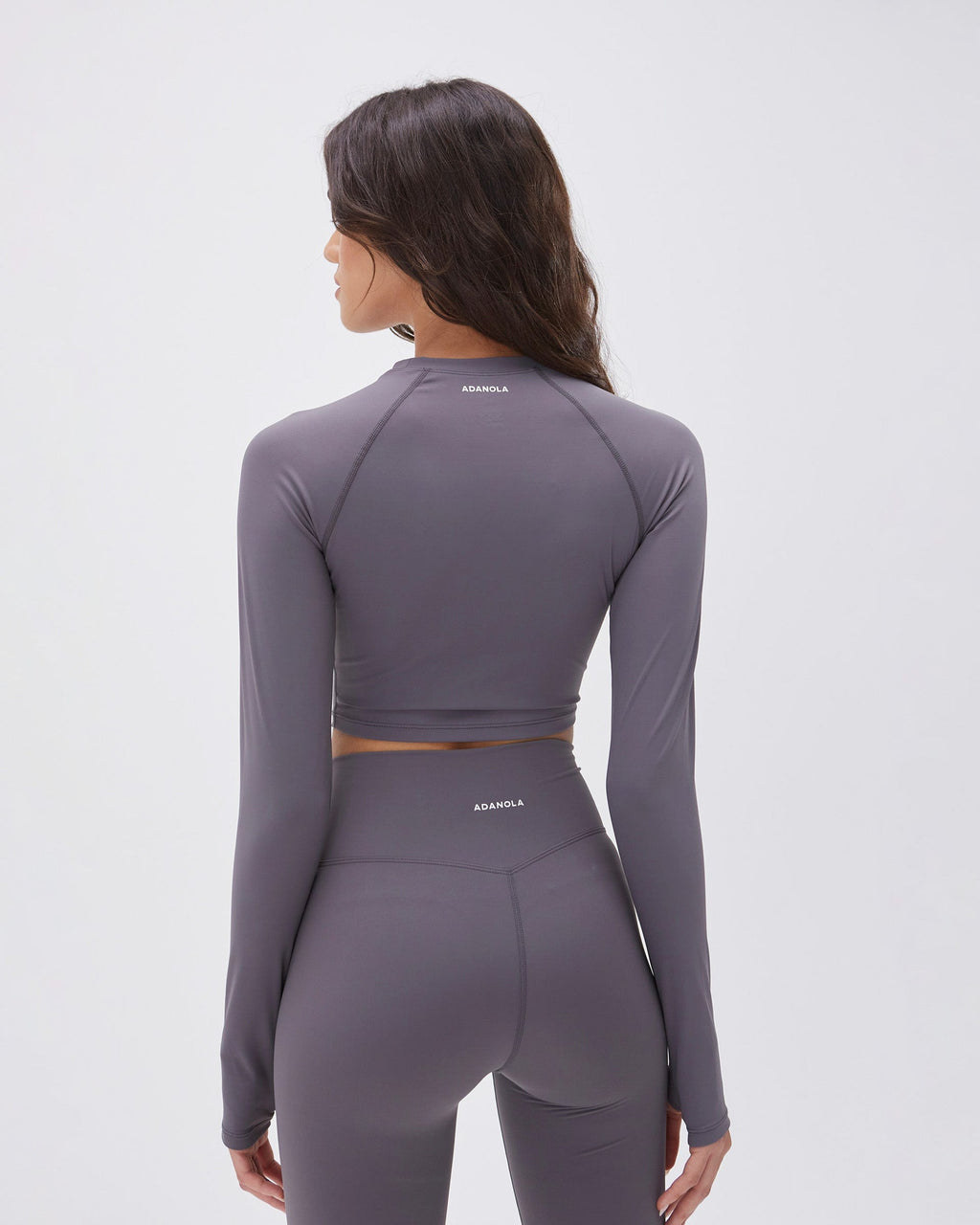 Long Sleeve Crop Top - Dark Grey