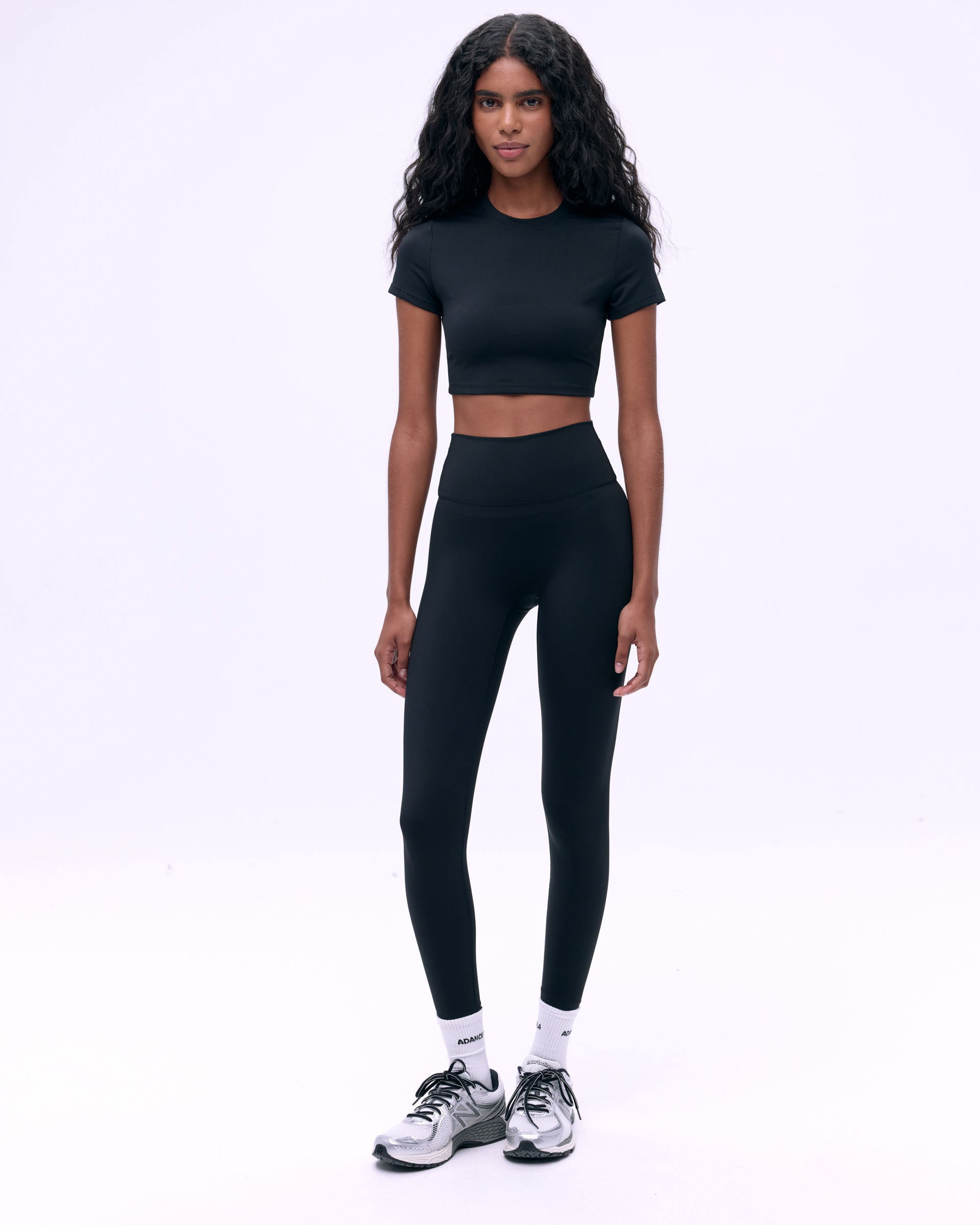 Short Sleeve Crop Top - Black
