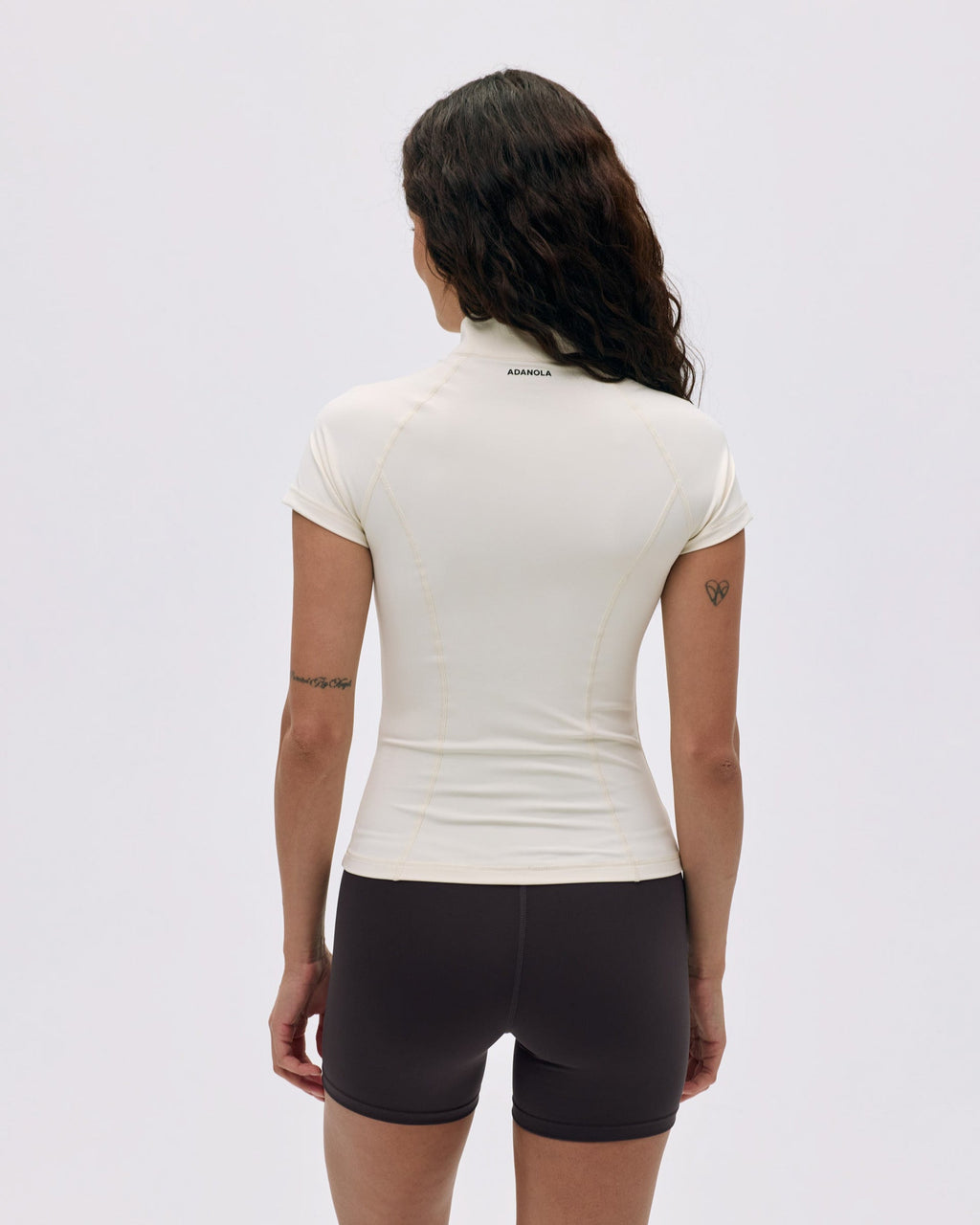 Ultimate Short Sleeve Zip Up Top - Marshmallow White