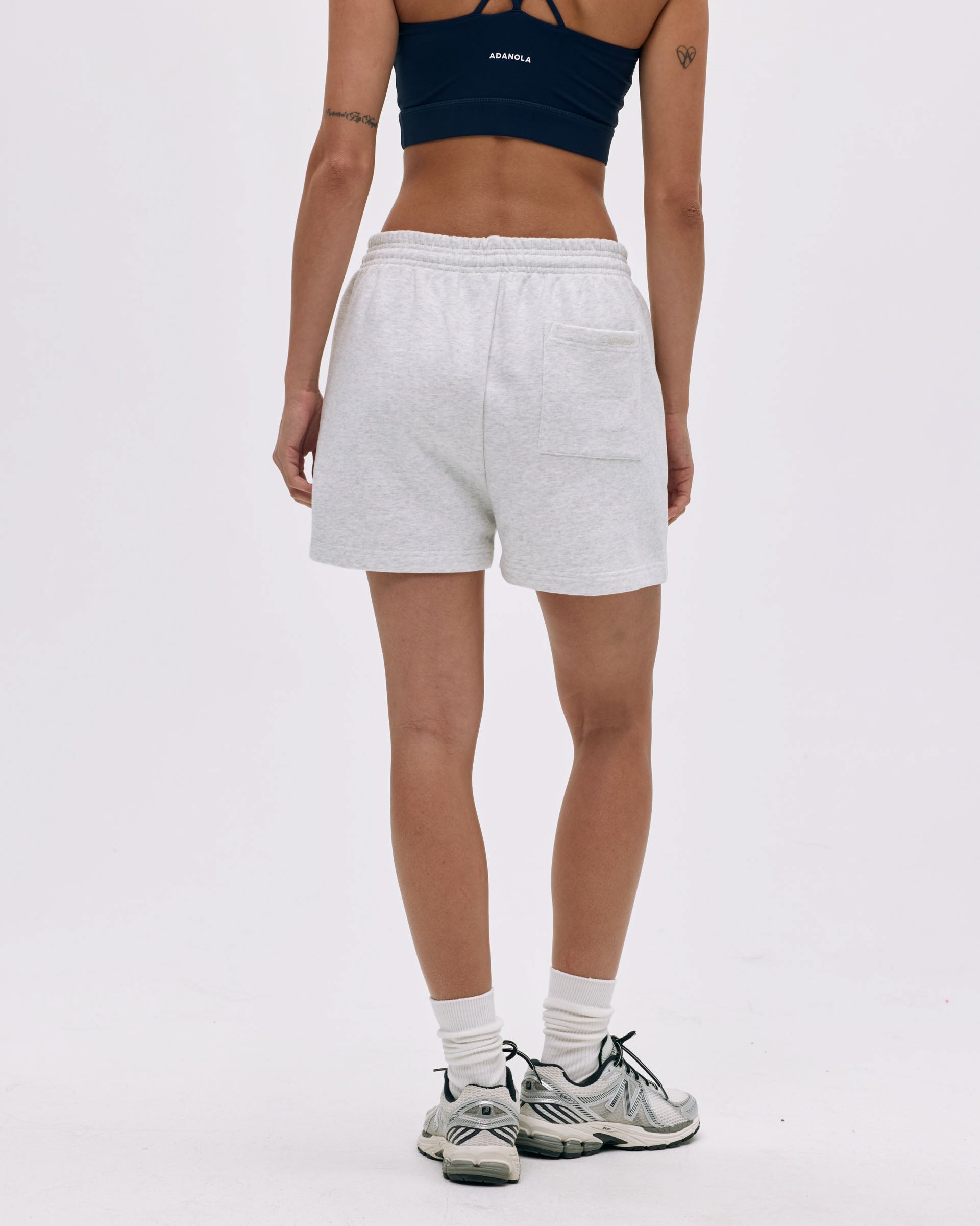 Branded Sweat Shorts - Light Grey Melange