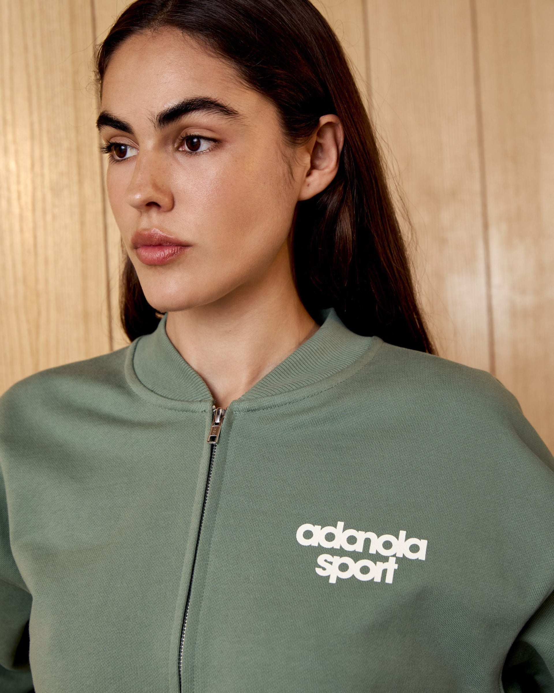 AS Bold Oversized Full Zip Sweatshirt - Eden Green/Marshmallow White