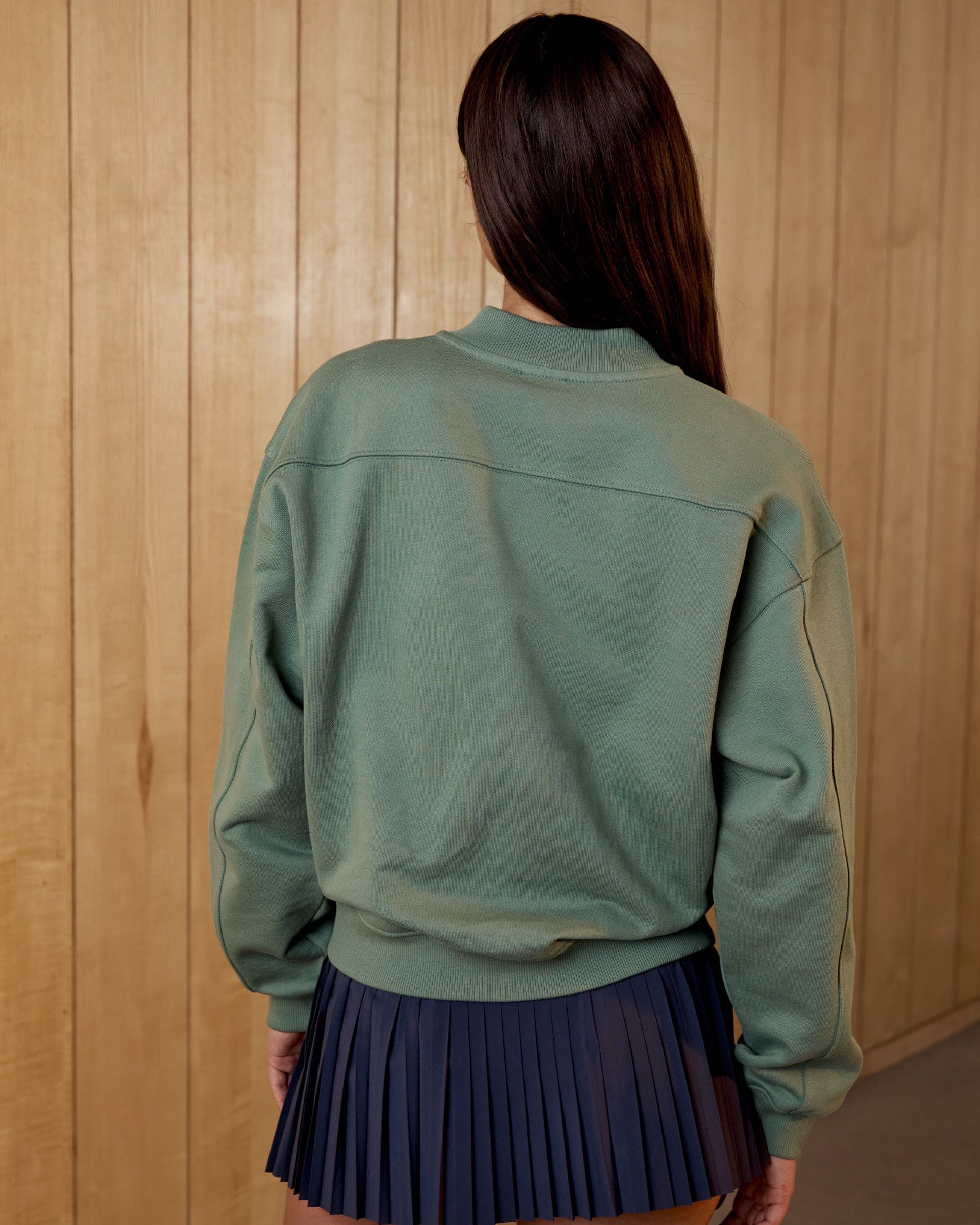 AS Bold Oversized Full Zip Sweatshirt - Eden Green/Marshmallow White