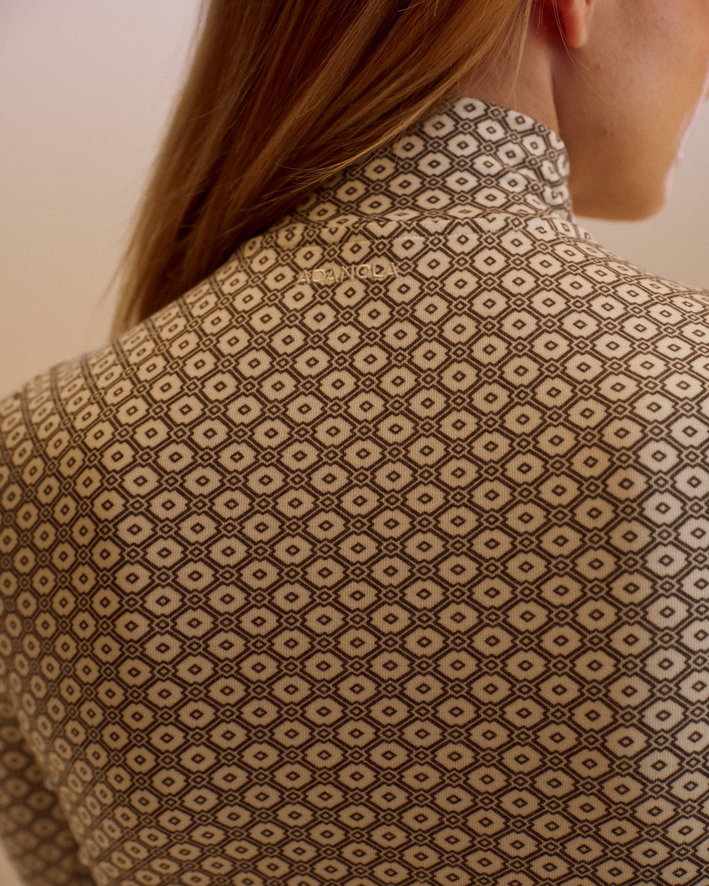 Thermal Printed Top - Marshmallow White/Coffee Bean