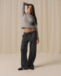 Branded Straight Leg Sweatpants - Graphite Grey