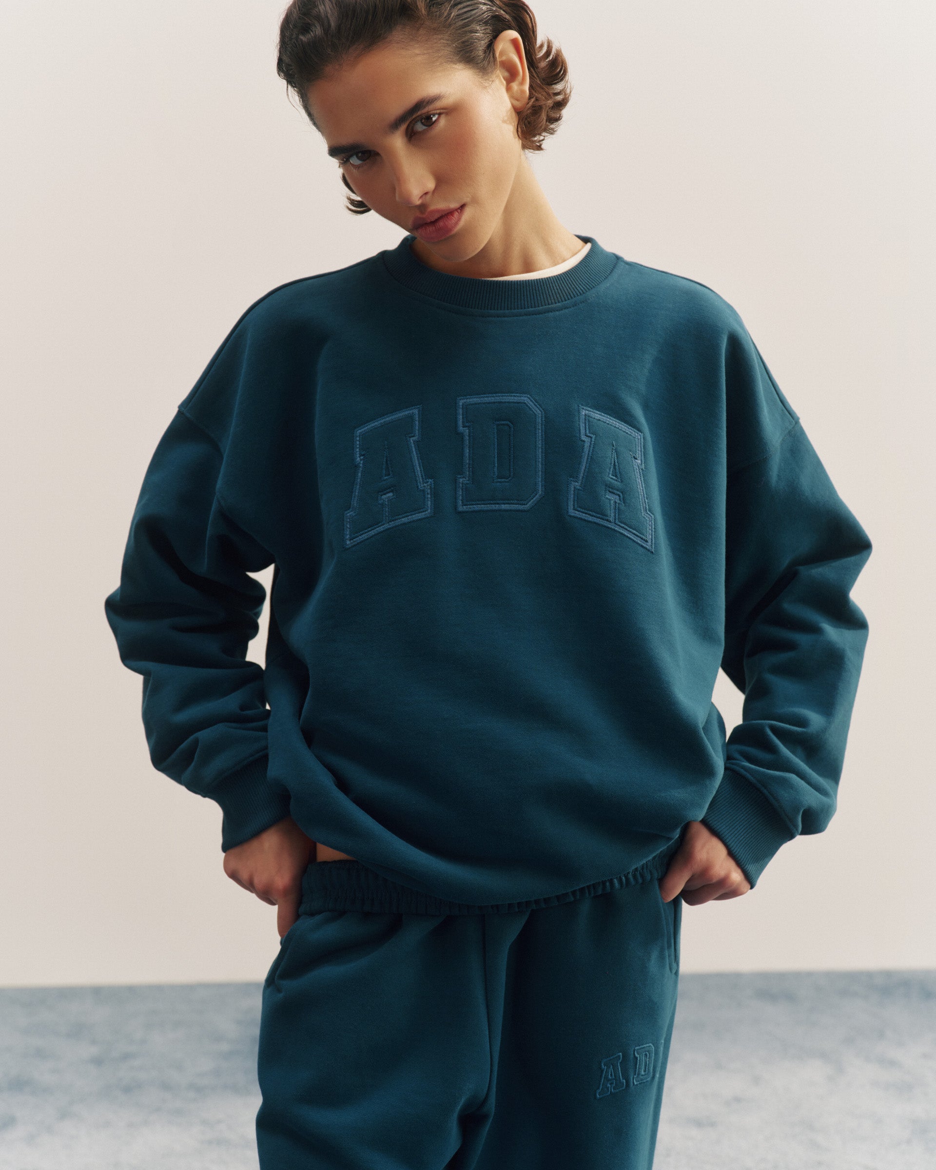 ADA Oversized Sweatshirt - Teal Blue