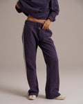 90s Sport Straight Leg Sweatpants - Dark Plum