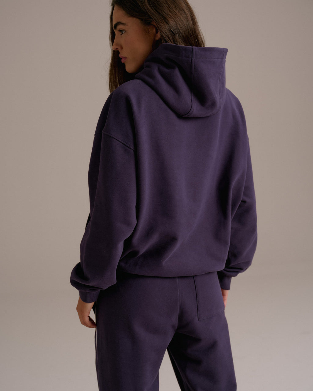 90s Sport Oversized Hoodie - Dark Plum