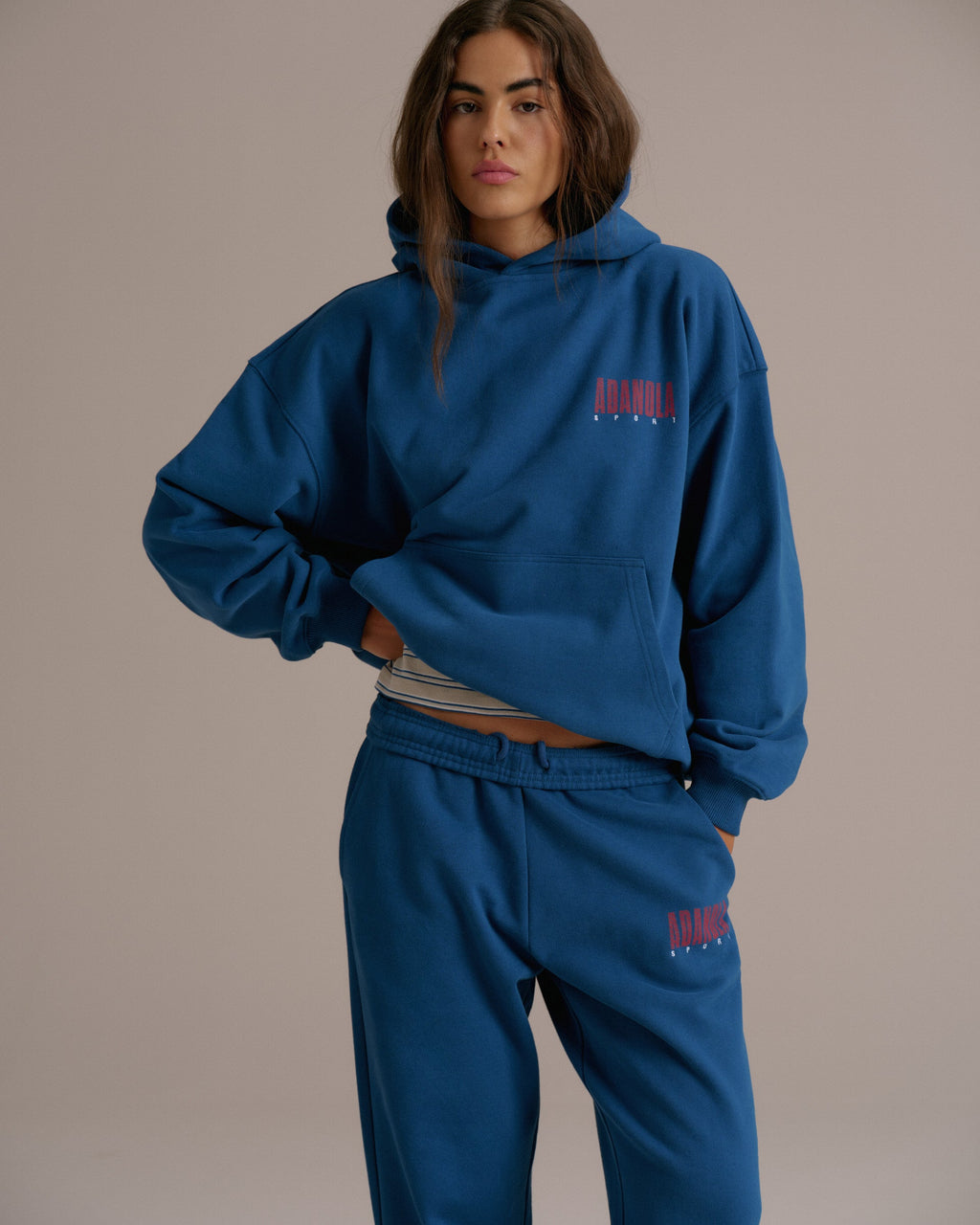 Sport Horizon Oversized Hoodie - Washed College Blue