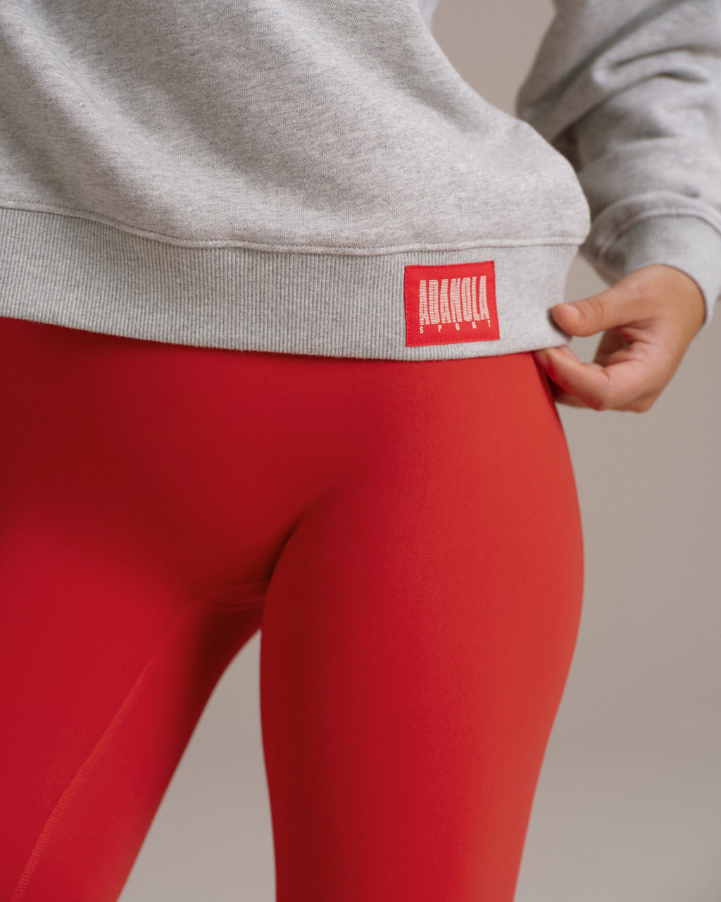 Raglan Polo Sweatshirt - Grey Melange