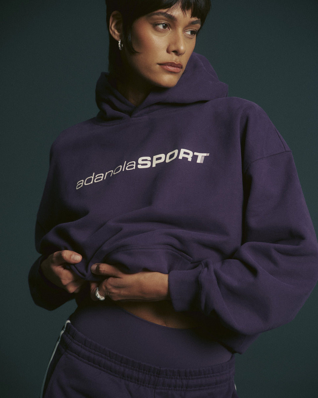 90s Sport Oversized Hoodie - Dark Plum