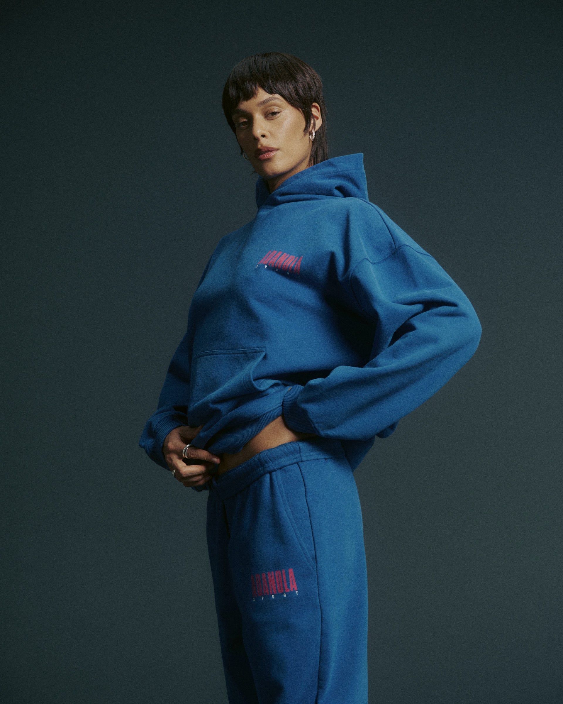 Sport Horizon Oversized Hoodie - Washed College Blue