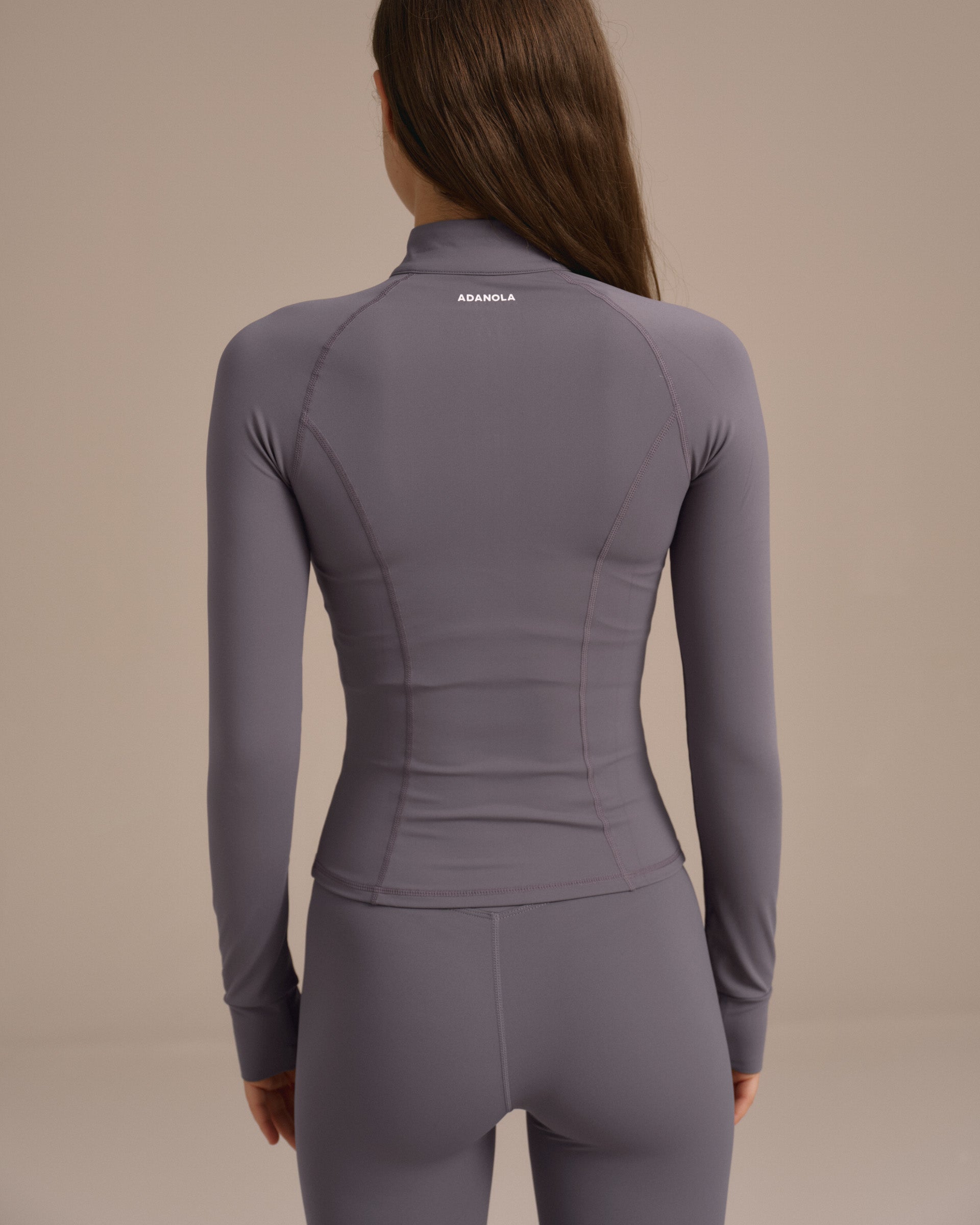 Ultimate Long Sleeve Zip Up Top - Dark Grey