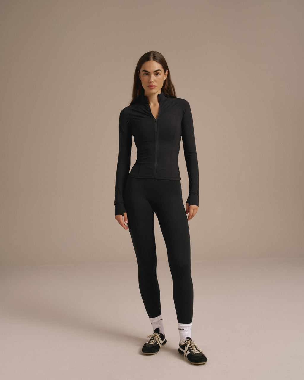 Ultimate Long Sleeve Zip Up Top - Black