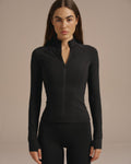 Ultimate Long Sleeve Zip Up Top - Black