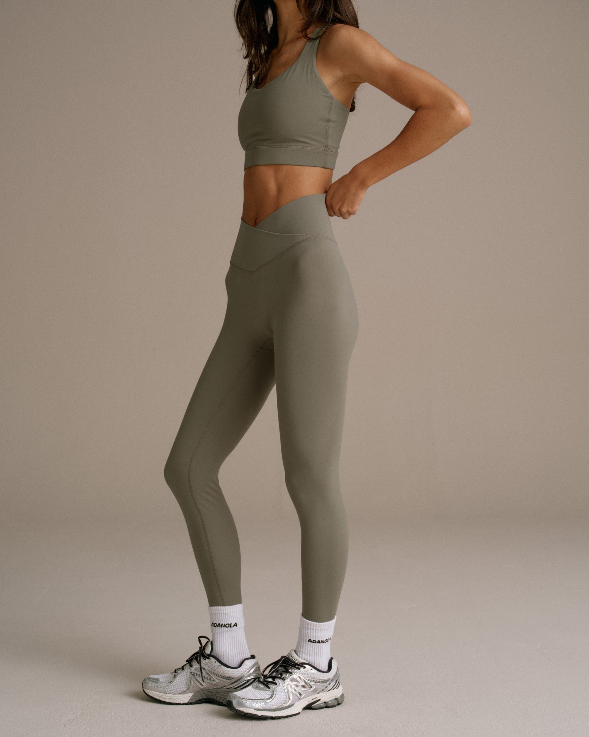 Ultimate Wrap Over Leggings - Olive Green