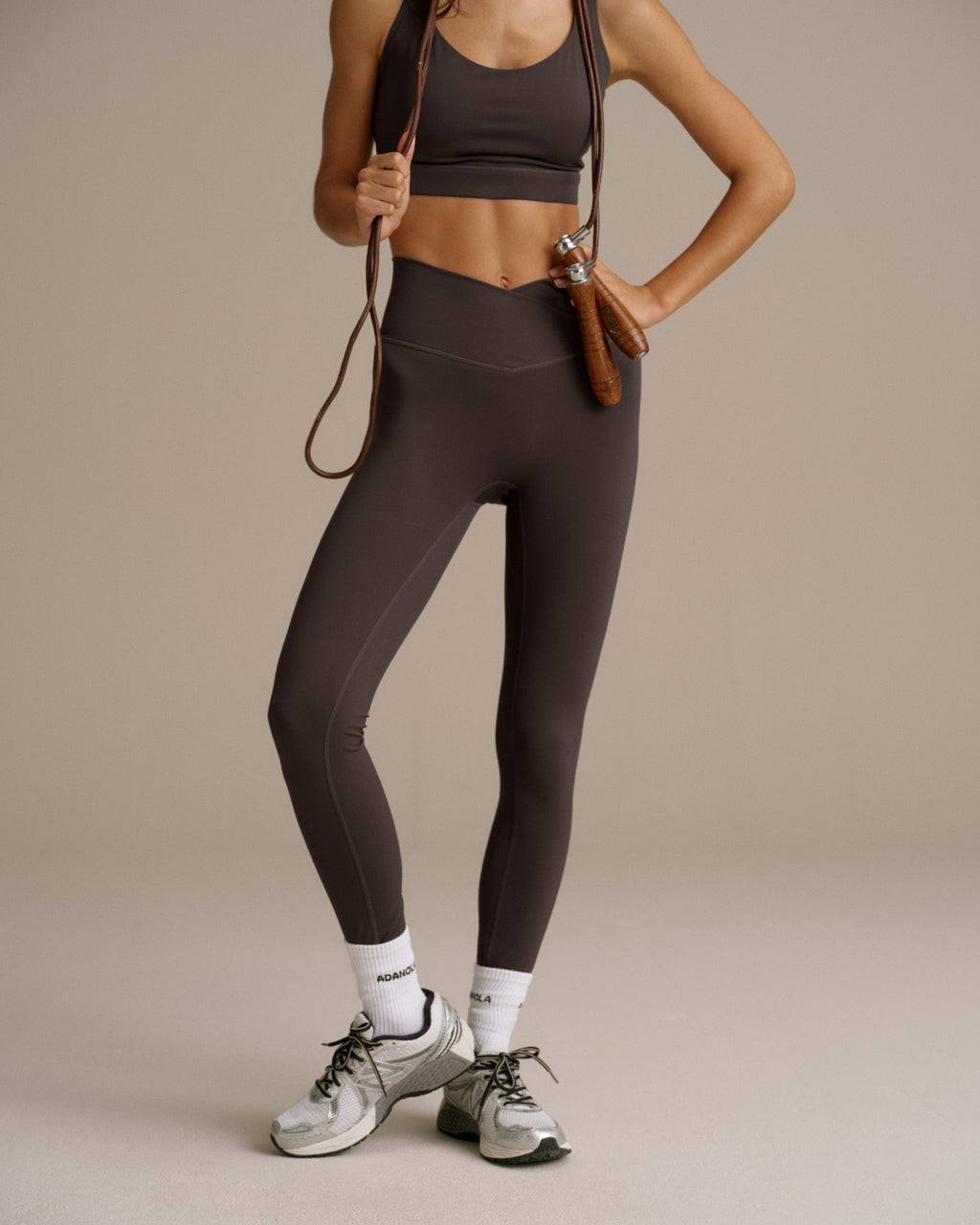 Ultimate Wrap Over Leggings - Coffee Bean