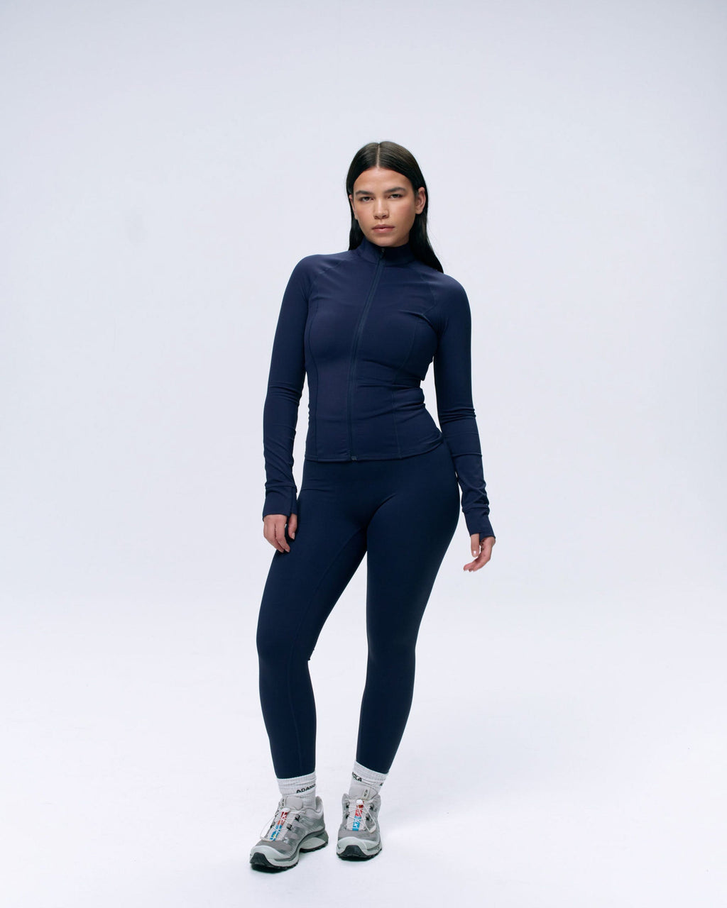 Ultimate Long Sleeve Zip Up Top - Navy Blue