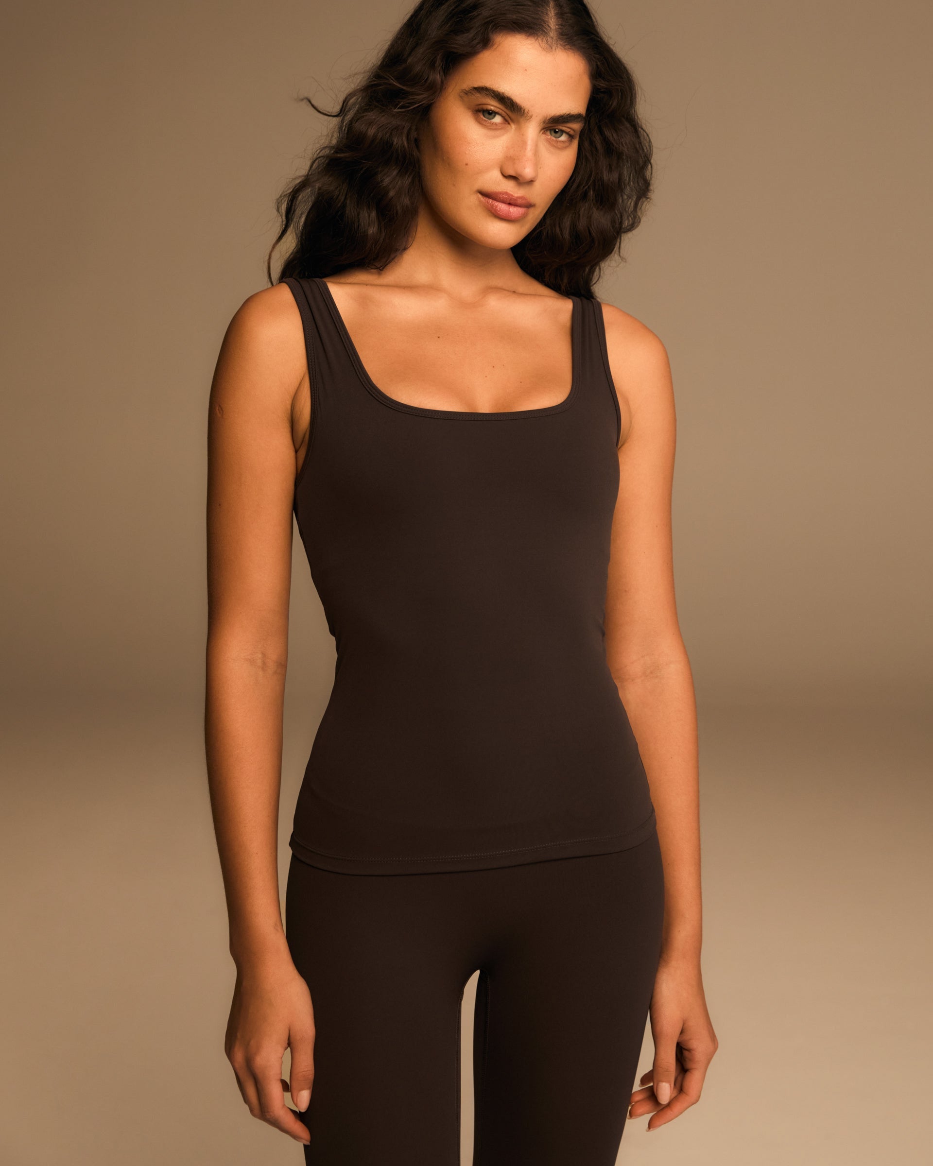 Ultimate Square Neck Top - Coffee Bean